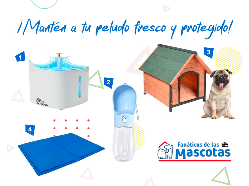 Fuente de agua para mascotas, bebedero portátil para perro, manta de gel frío y casa para perro