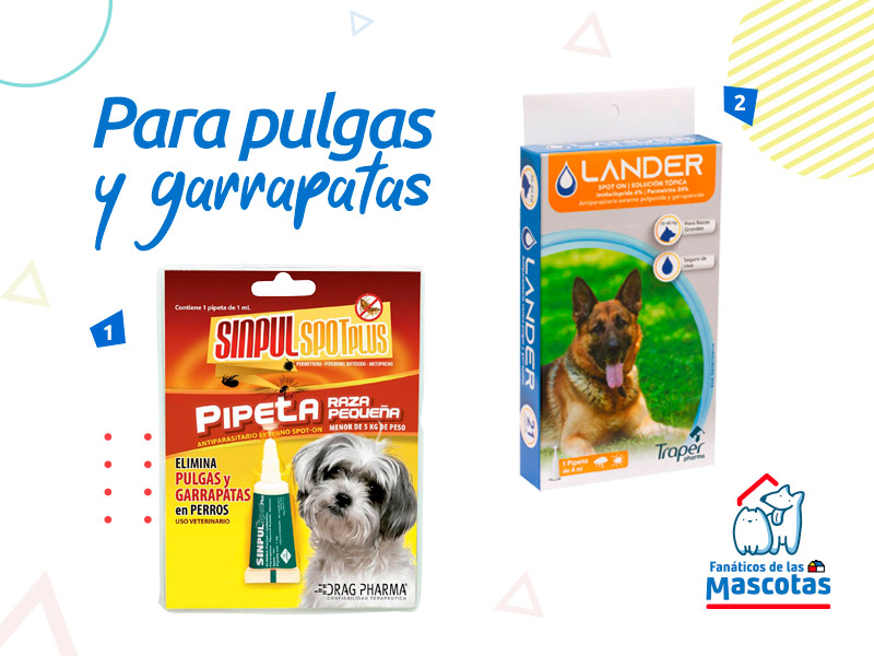 Pipetas para desparasitación externa de perros y eliminar pulgas y garrapatas