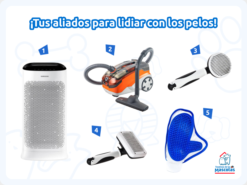 purificador de aire, aspiradora para pelos de gato y perro, cepillos autolimpiantes para mascota y guante quitapelo para mascotas