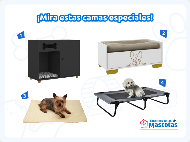 cama elevada, cama cajón, cama térmica para perros y cama velador para mascotas
